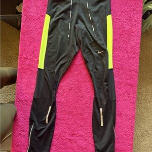 Nike Women’s Black Joggers with Neon Yellow Panels